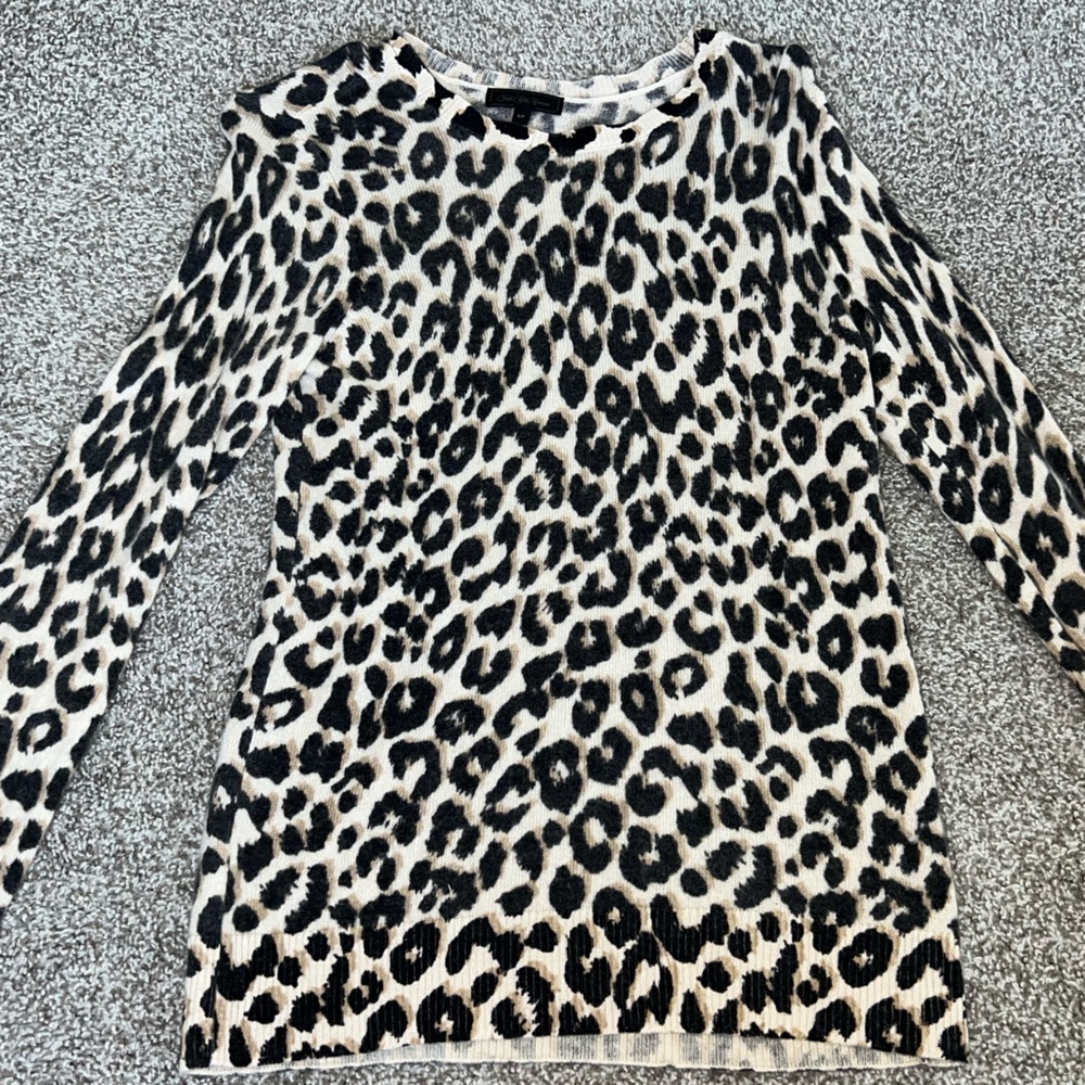 Saks Fifth Avenue Cashmere Cheetah Roundneck Sweater